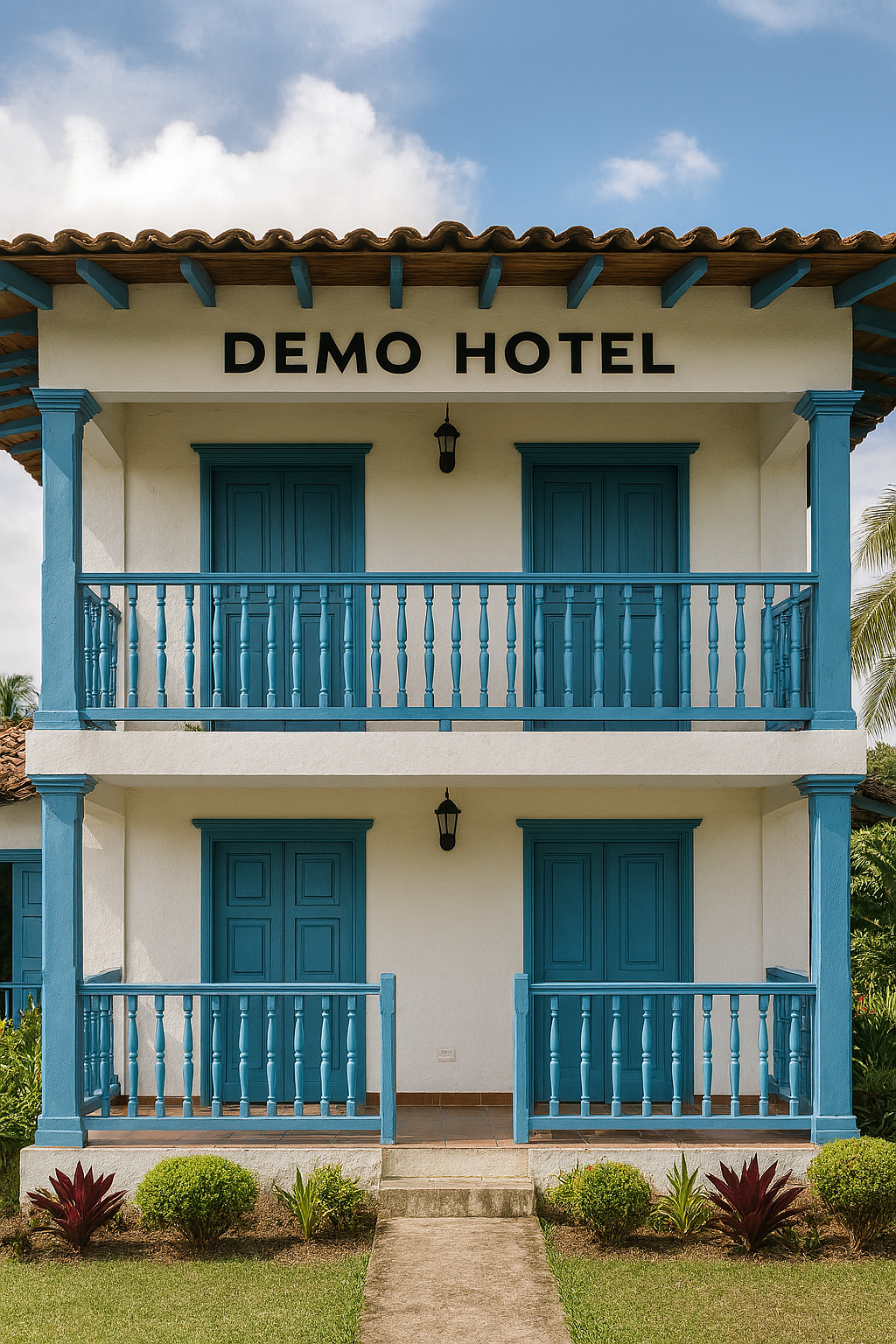 fachada de un hotel ia